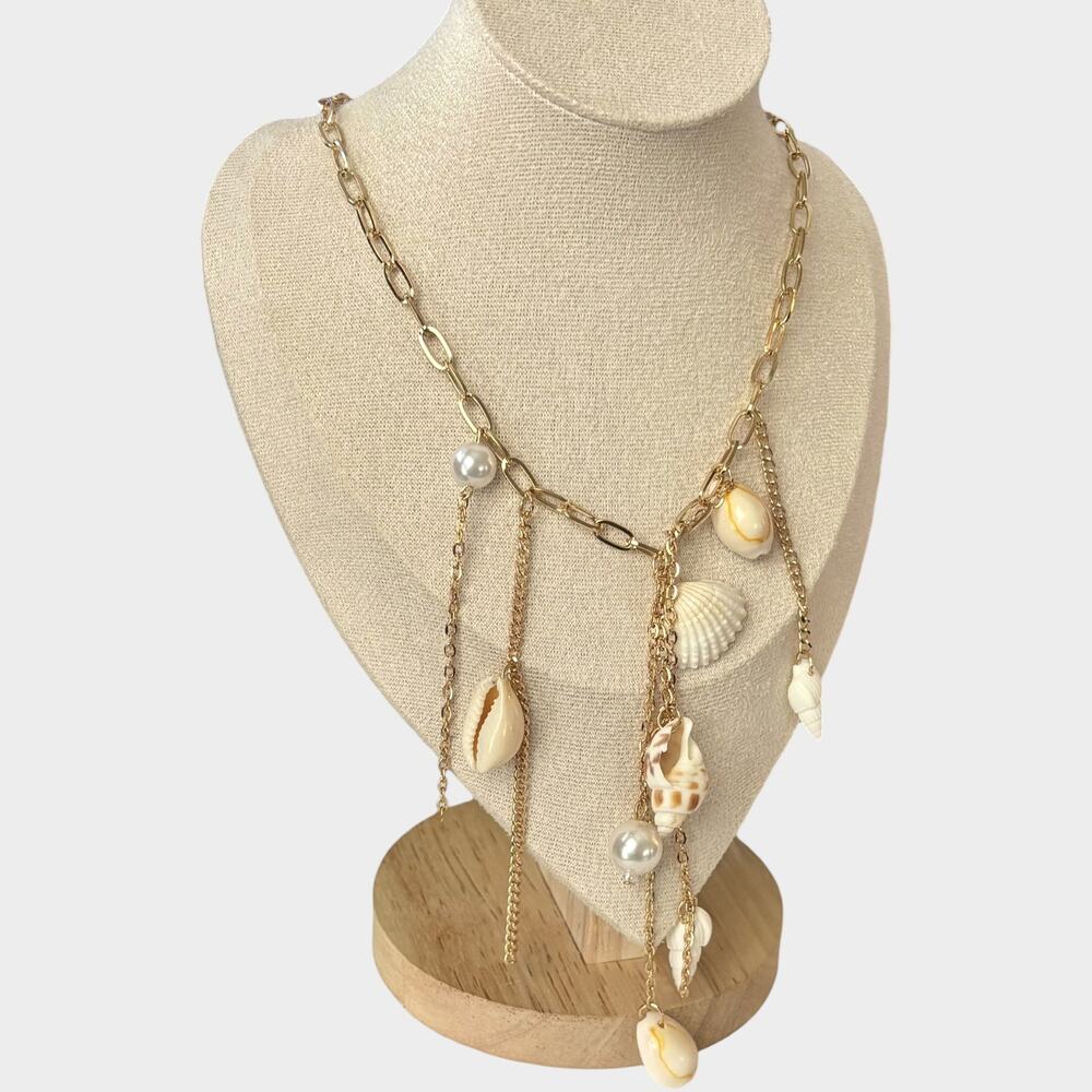 Gold Shell Multi-Charm Necklace - Picture 4 of 5